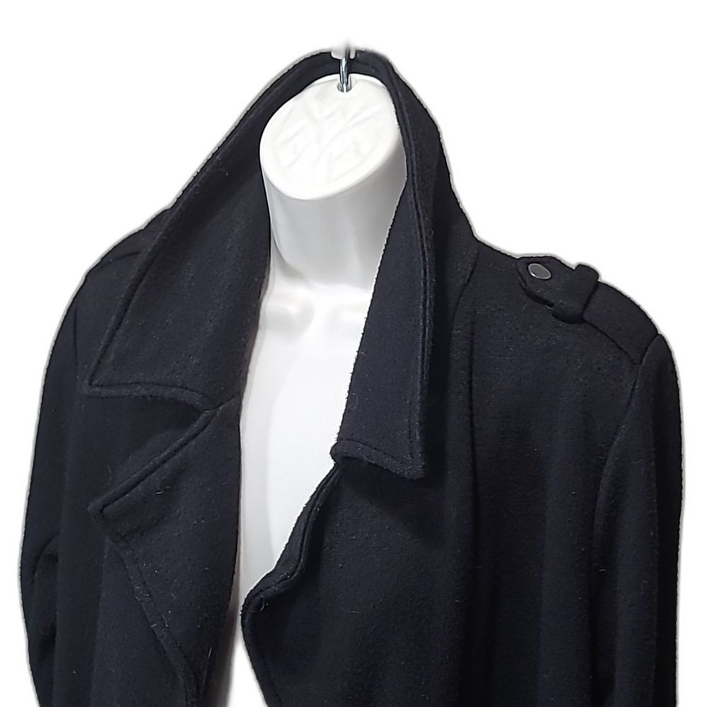 BB Dakota Steve Madden Duster Trench Knit jacket coat W/ S Black BM30502N NWT - Picture 4 of 13
